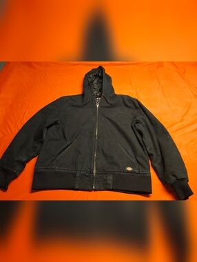Dickies Heavy Duty Work Coat 2011 Black Stonewashed w/Brass Zipper szL E.U.C.